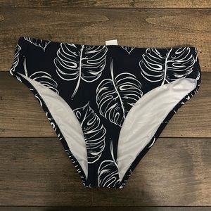 Tropical Navy High Wasted Bikini Bottoms